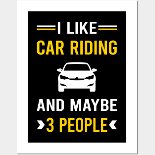 3 People Car Riding Posters and Art